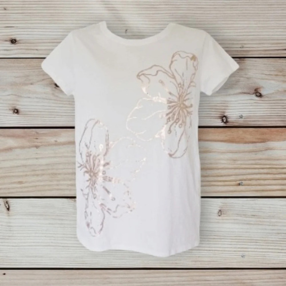 Vicolo Rose Gold Flower Tee - Picture 1 of 6